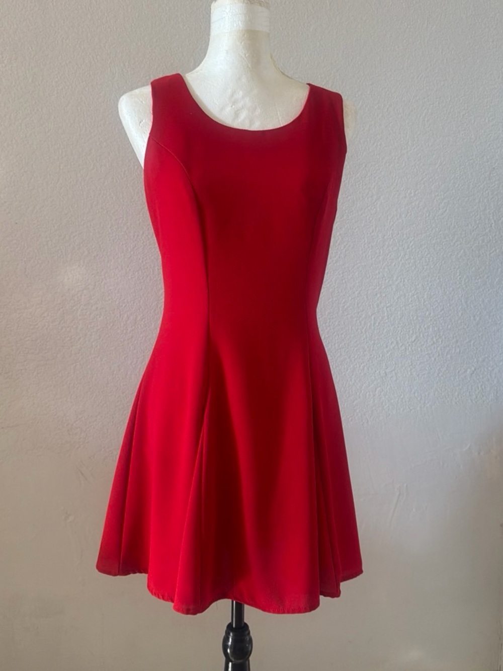 Byer California Red Sleeveless A-Line Midi Dress